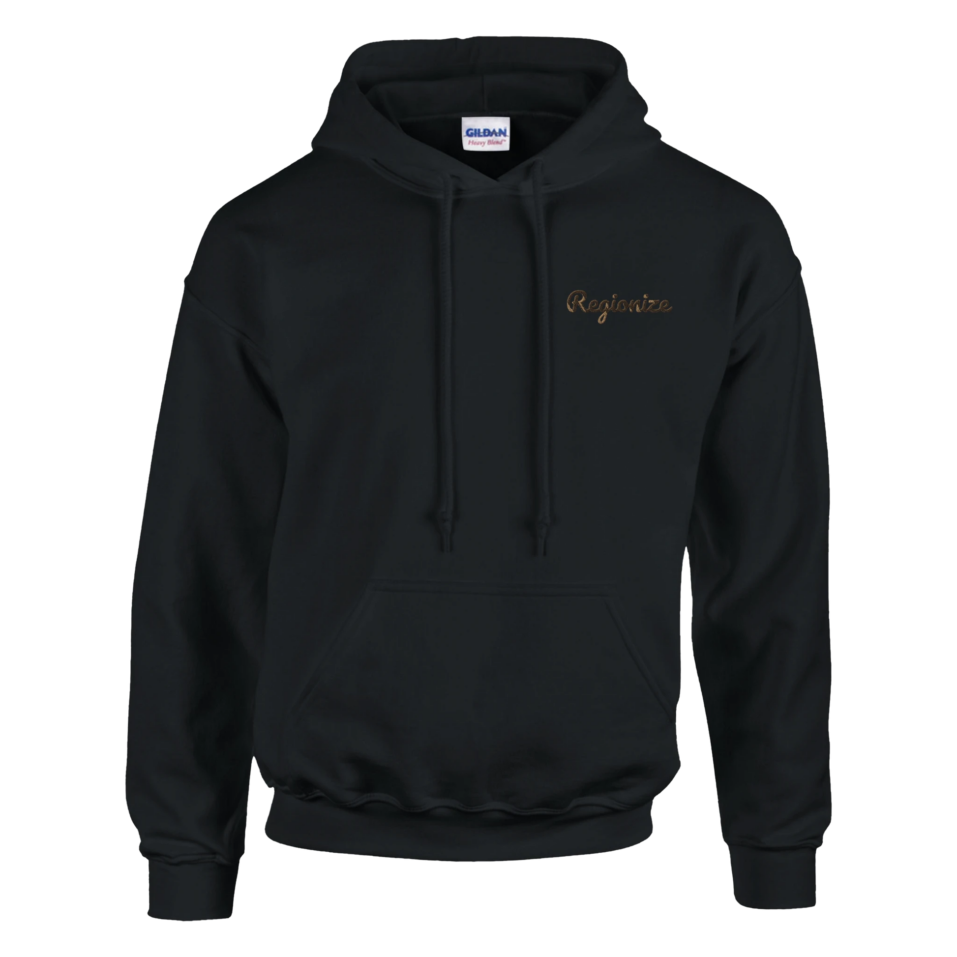 Regionize Original Hoodie Schwarz Gold Bestickt – Unisex Premium Streetwear