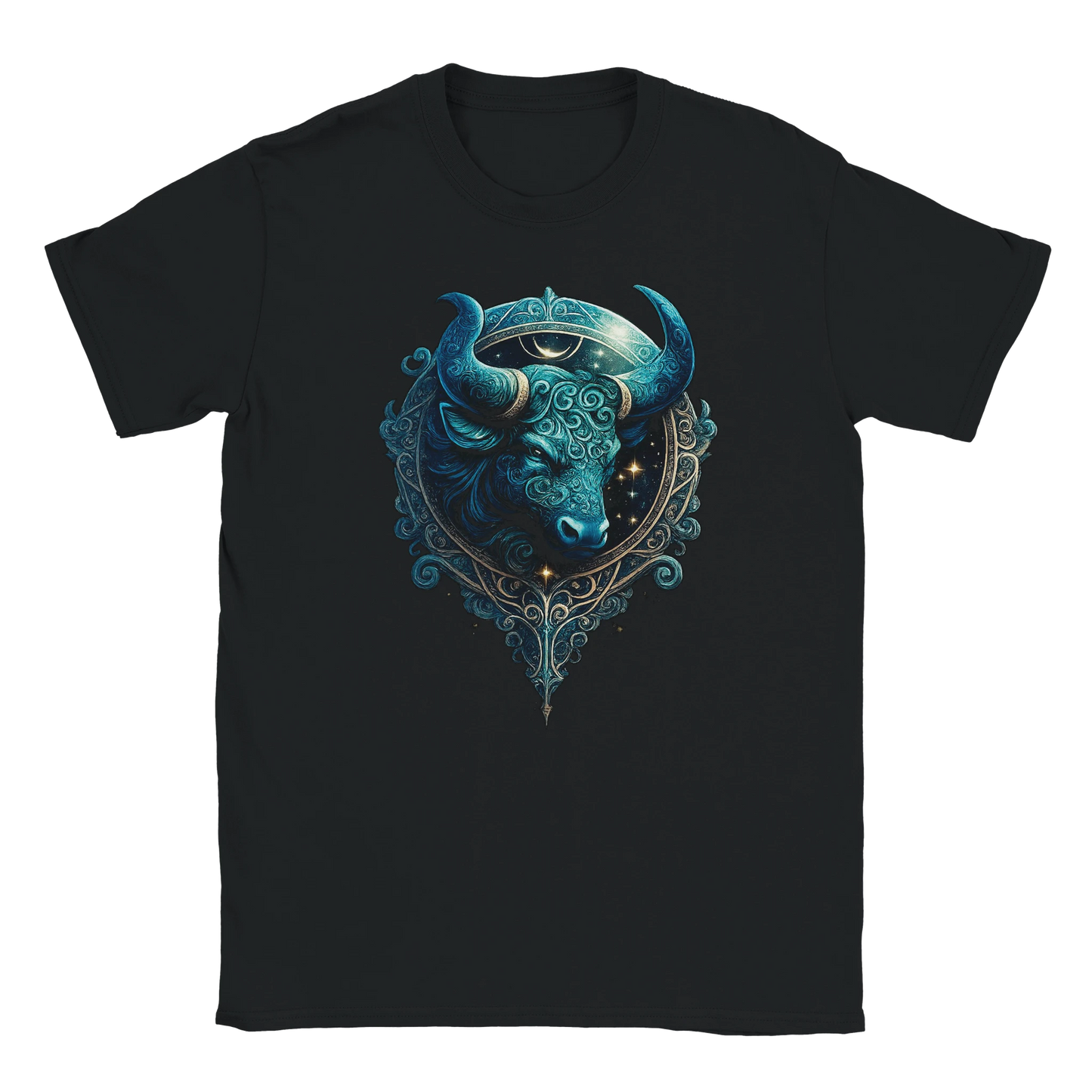 Stier Horoskop T-Shirt Schwarz – Detail Unisex Streetwear | Regionize