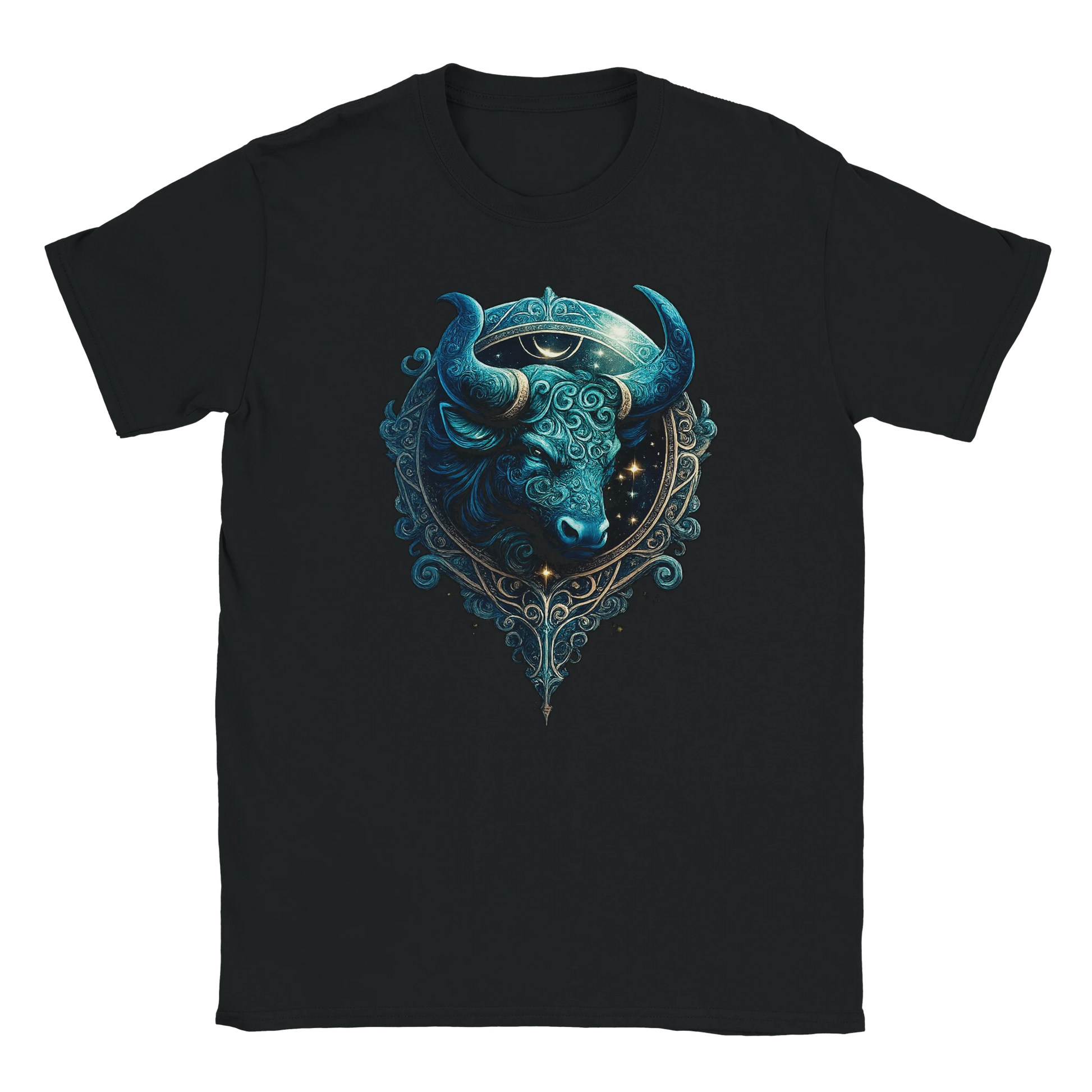 Stier Horoskop T-Shirt Schwarz – Detail Unisex Streetwear | Regionize